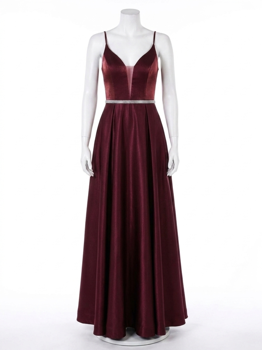NEW CLARISSE sleeveless v-neck maxi dress in plum